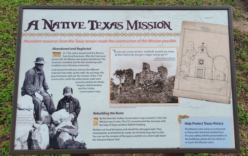 A Native Texas Mission Marker image. Click for full size.