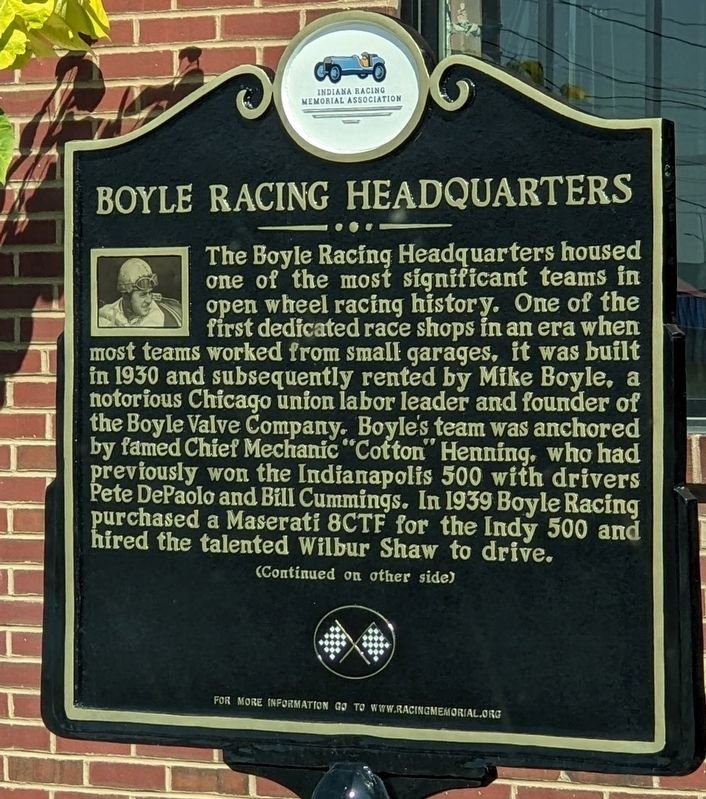 Boyle Racing Headquarters Marker image. Click for full size.