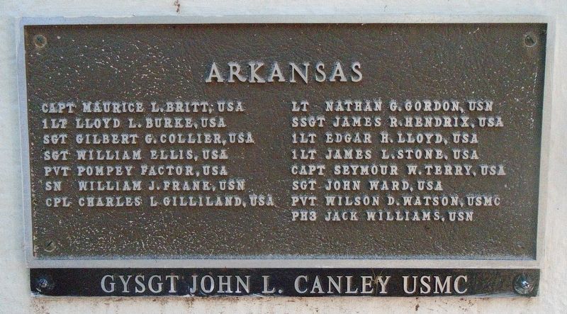 Arkansas Medal of Honor Recipients Marker image. Click for full size.
