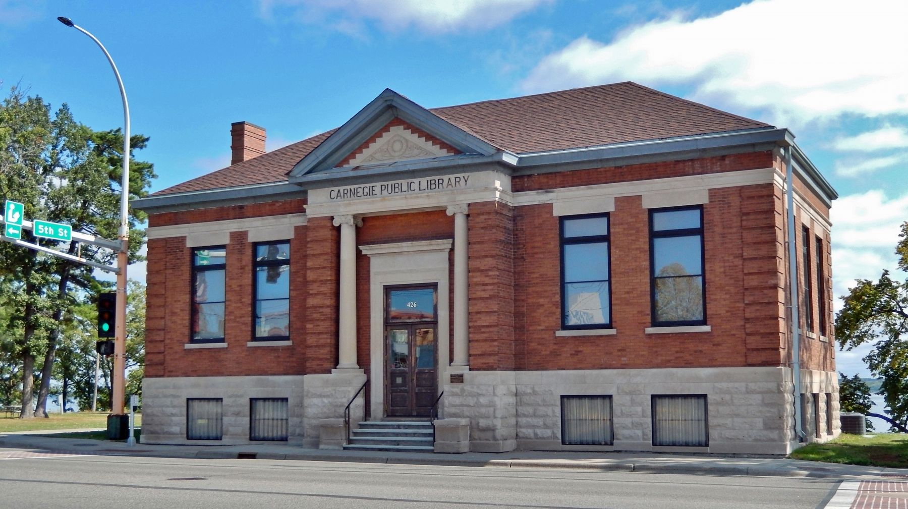 Carnegie Library (<i>west/front elevation</i>) image. Click for full size.