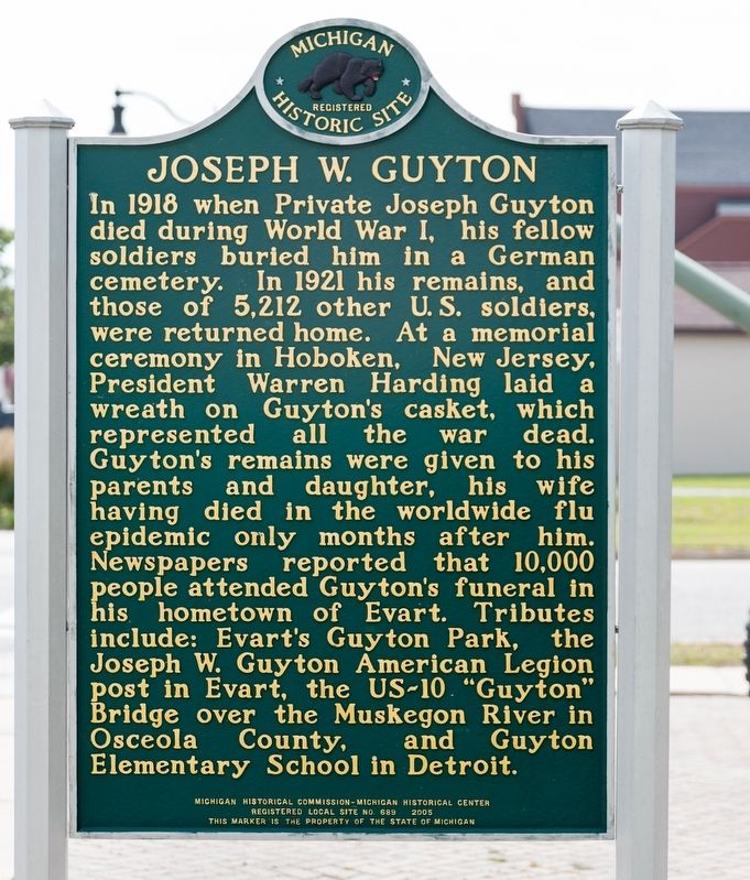 Joseph W. Guyton Marker, Side Two image. Click for full size.