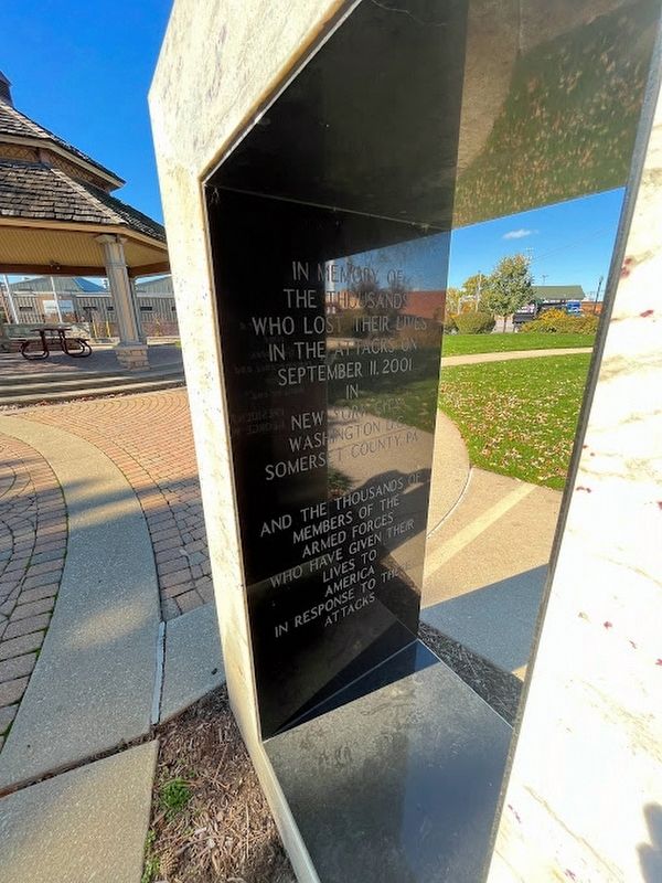 Schiller Park 9/11 Memorial, west panel image. Click for full size.