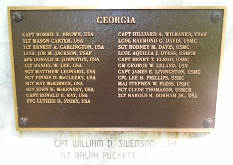 Georgia Medal of Honor Recipients Marker image. Click for full size.