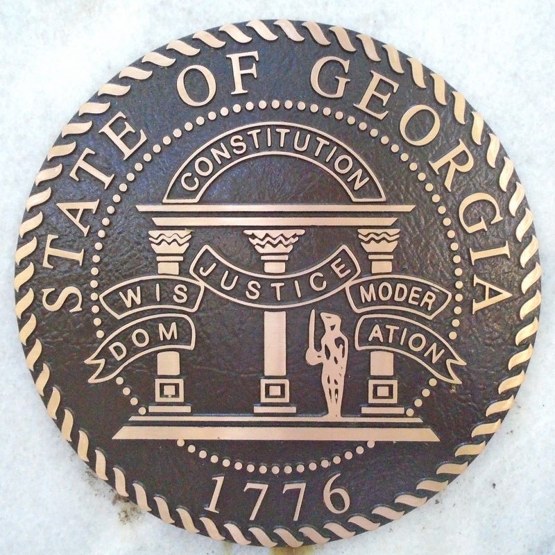 Georgia State Seal on Memorial Obelisk image. Click for full size.