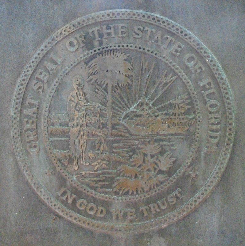 Florida State Seal on Memorial Obelisk image. Click for full size.