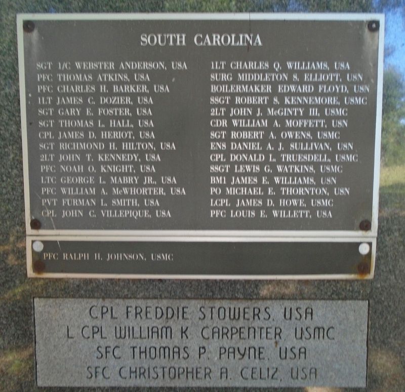 South Carolina Medal of Honor Recipients Marker image. Click for full size.