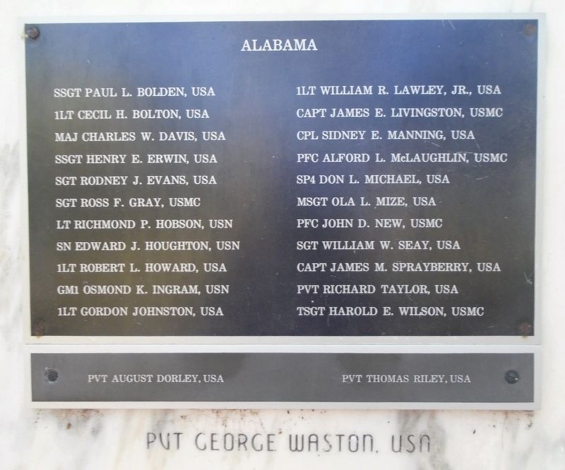 Alabama Medal of Honor Recipients Marker image. Click for full size.