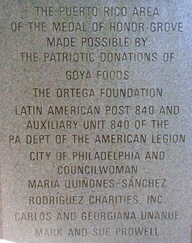 Puerto Rico Medal of Honor Recipients Sponsor Marker image. Click for full size.