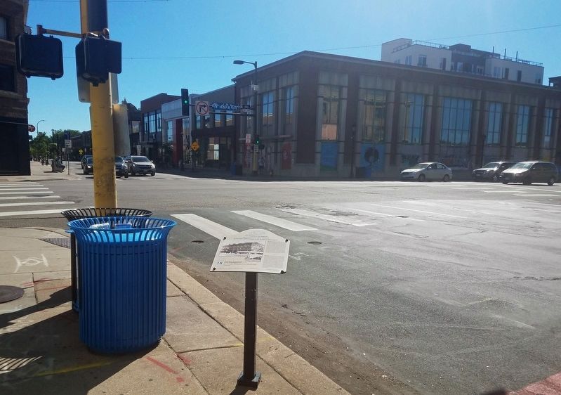 Marker at the northeast corner of Hennepin Avenue and Lake Street image. Click for full size.