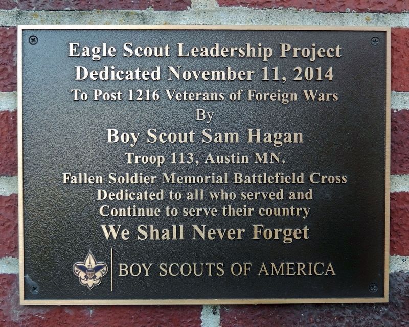 Veterans Memorial Battlefield Cross Dedication. Click for full size. Veterans Memorial Battlefield Cross Dedication image. Click for full size.