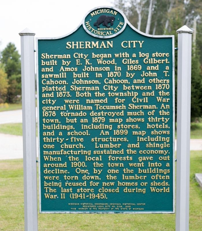 Sherman City side of marker image. Click for full size.