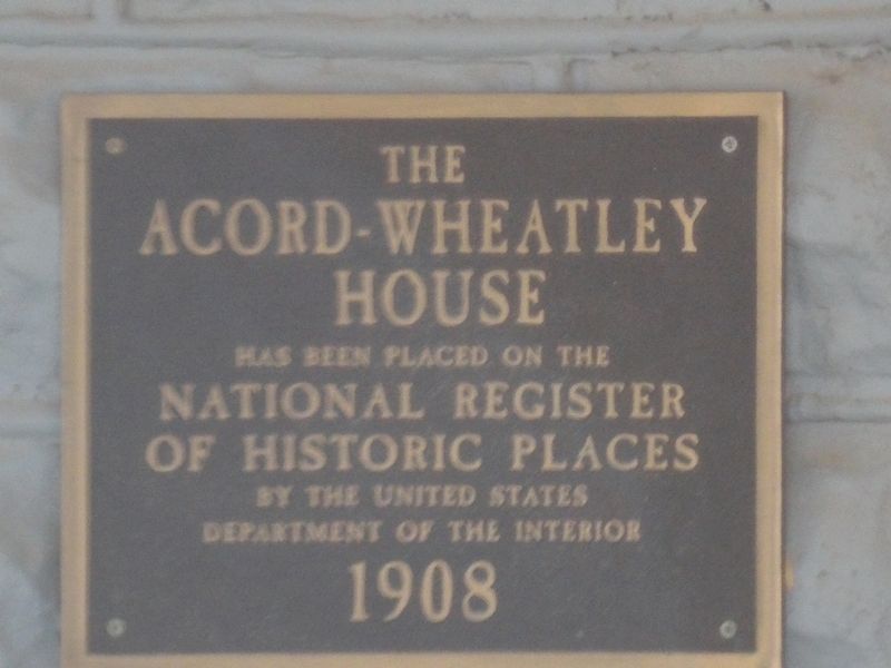 The Acord-Wheatley House Marker image. Click for full size.
