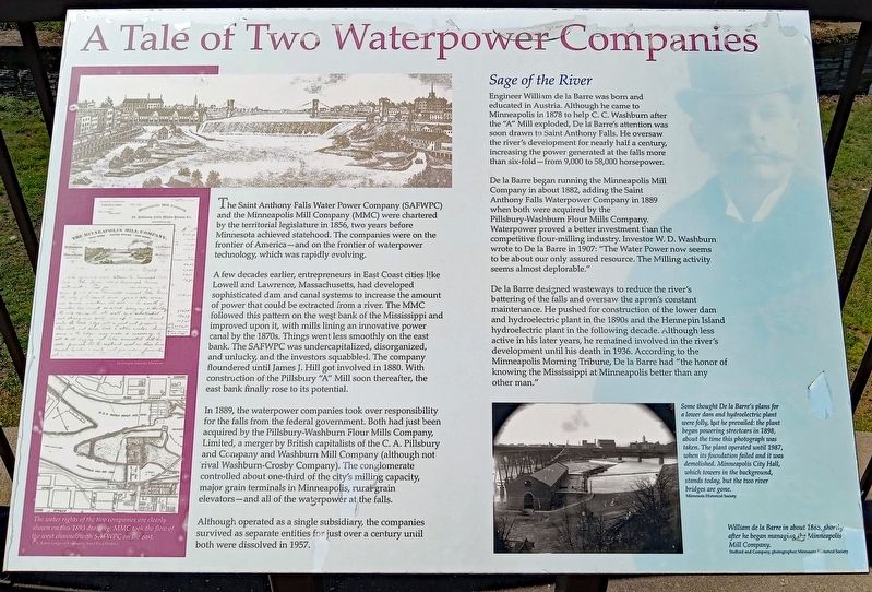A Tale of Two Waterpower Companies Marker. Click for full size. A Tale of Two Waterpower Companies Marker image. Click for full size.