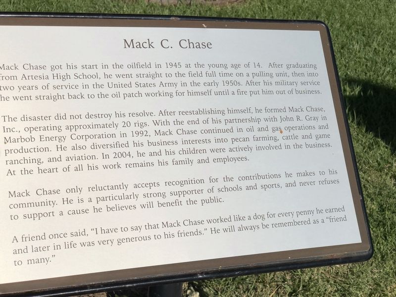Mack C. Chase Marker image. Click for full size.