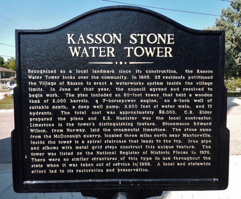 Kasson Stone Water Tower Marker. Click for more information. Kasson Stone Water Tower Marker image. Click for more information.