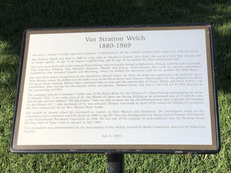 Van Stratton Welch Marker image. Click for full size.