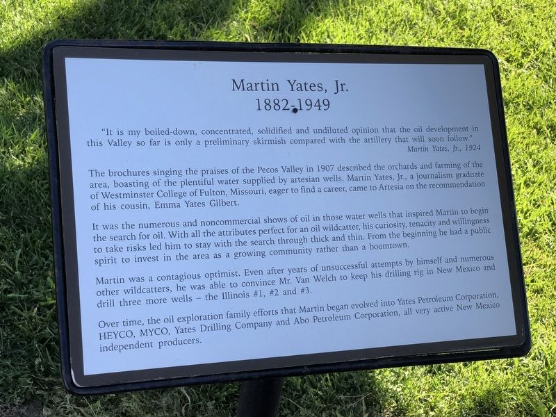 Martin Yates, Jr. Marker image. Click for full size.