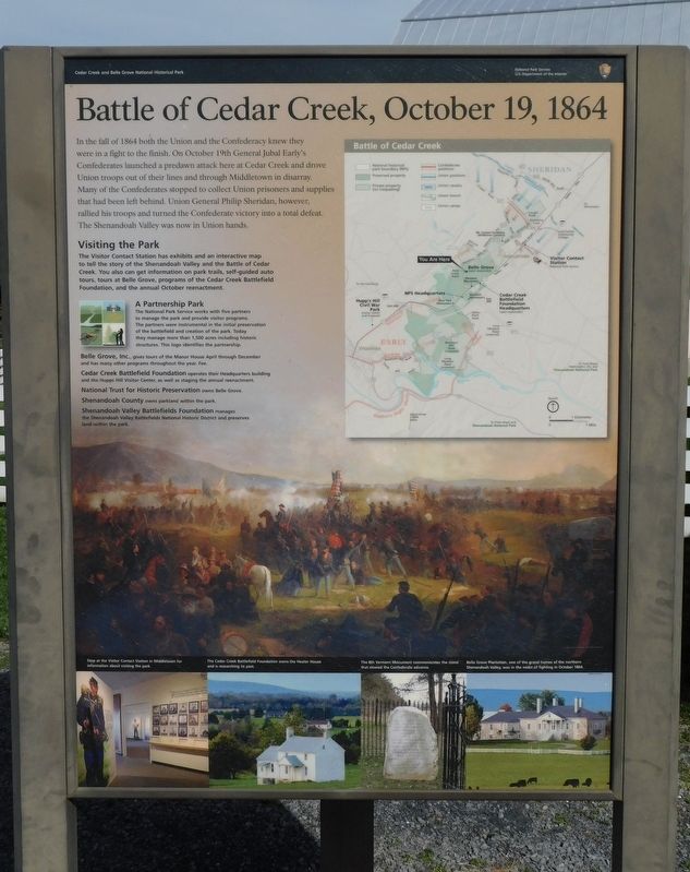 The Shenandoah Valley / Battle of Cedar Creek, October 19, 1864 Marker image. Click for full size.