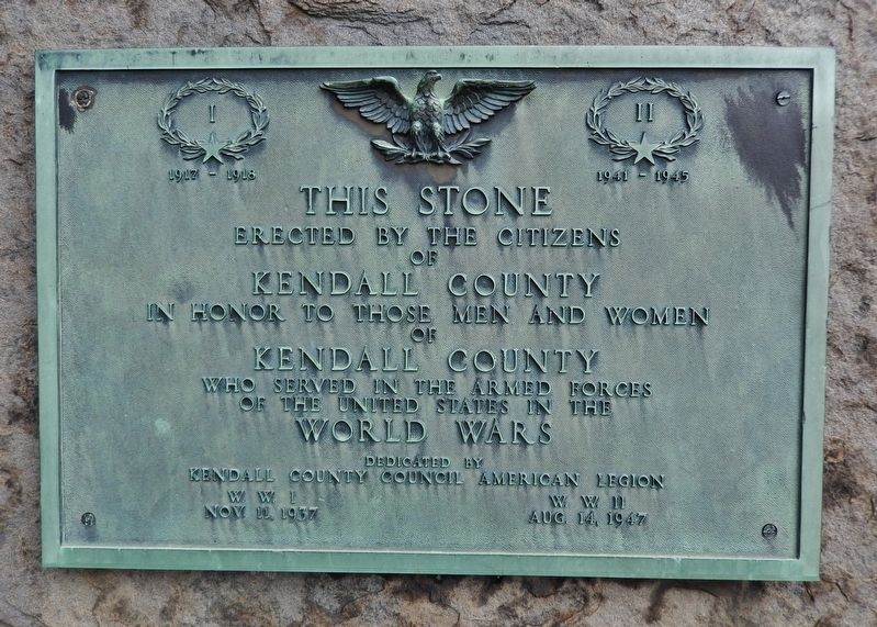 Kendall County World War Memorial. Click for full size. Kendall County World War Memorial image. Click for full size.
