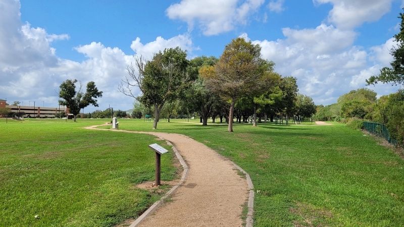The view of the Pioneer Artifacts Marker in the park. Click for full size. The view of the Pioneer Artifacts Marker in the park image. Click for full size.