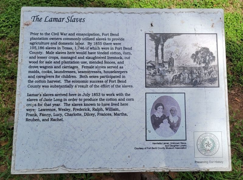 The Lamar Slaves Marker image. Click for full size.