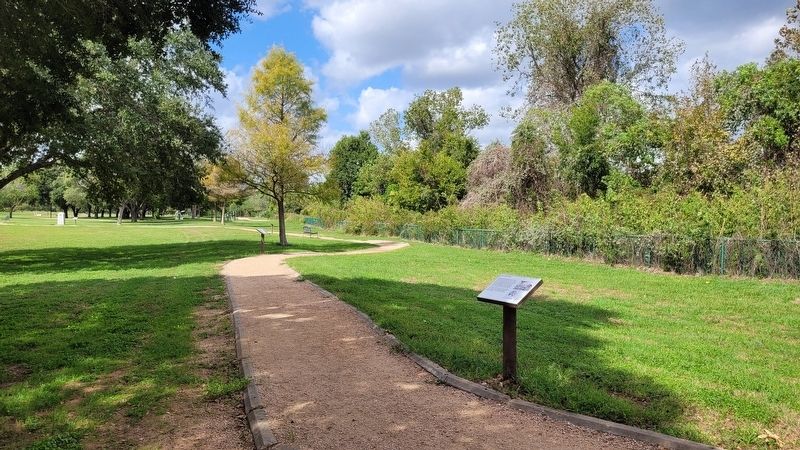 The view of the Lamar Slaves Marker along the pathway. Click for full size. The view of the Lamar Slaves Marker along the pathway image. Click for full size.