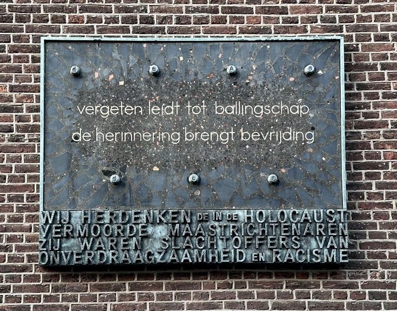 Maastricht Synagogue Holocaust Memorial Marker image. Click for full size.