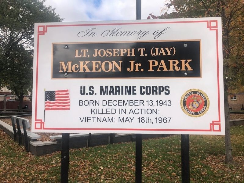 Lt. Joseph T. (Jay) McKeon Jr. Park Marker image. Click for full size.