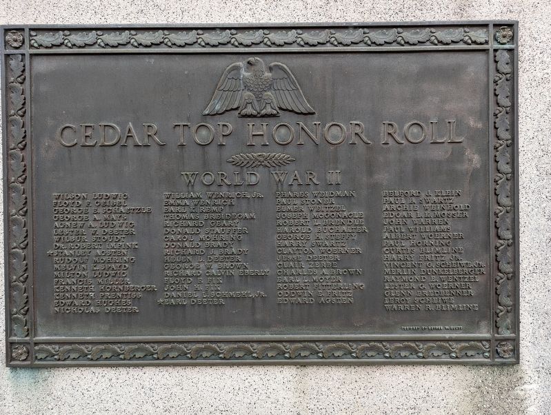 Cedar Top Honor Roll Marker image. Click for full size.