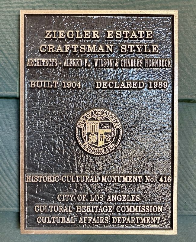 Ziegler Estate Marker image. Click for full size.