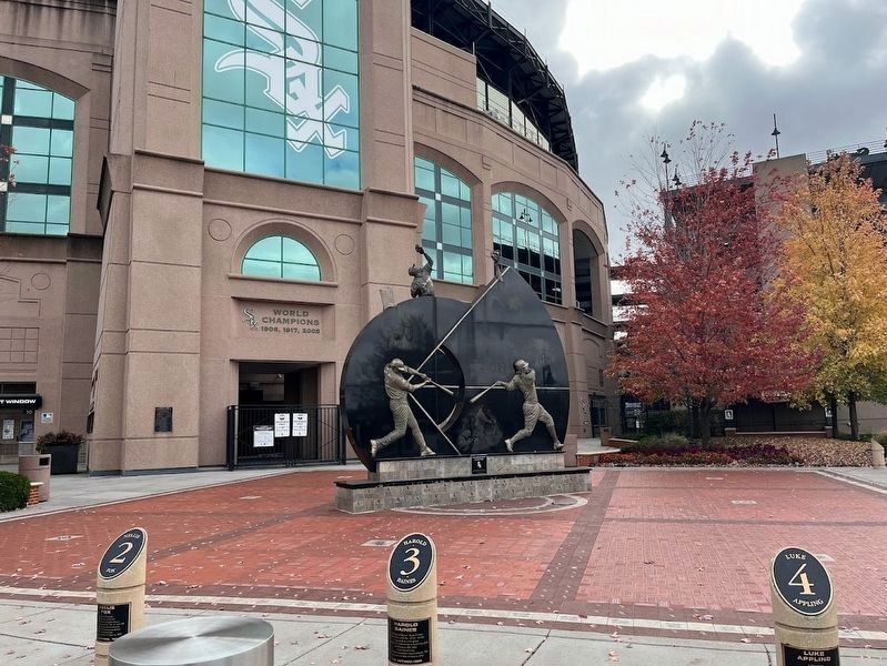 Luke Appling Marker (4) in front of Guaranteed Rate Field image. Click for full size.