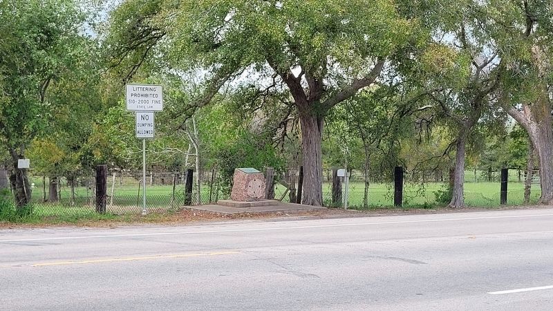 The view of the Goliad County Marker from across the highway image. Click for full size.