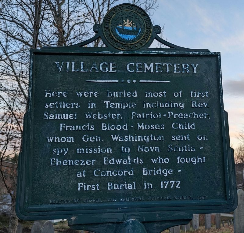 Village Cemetery Marker image. Click for full size.