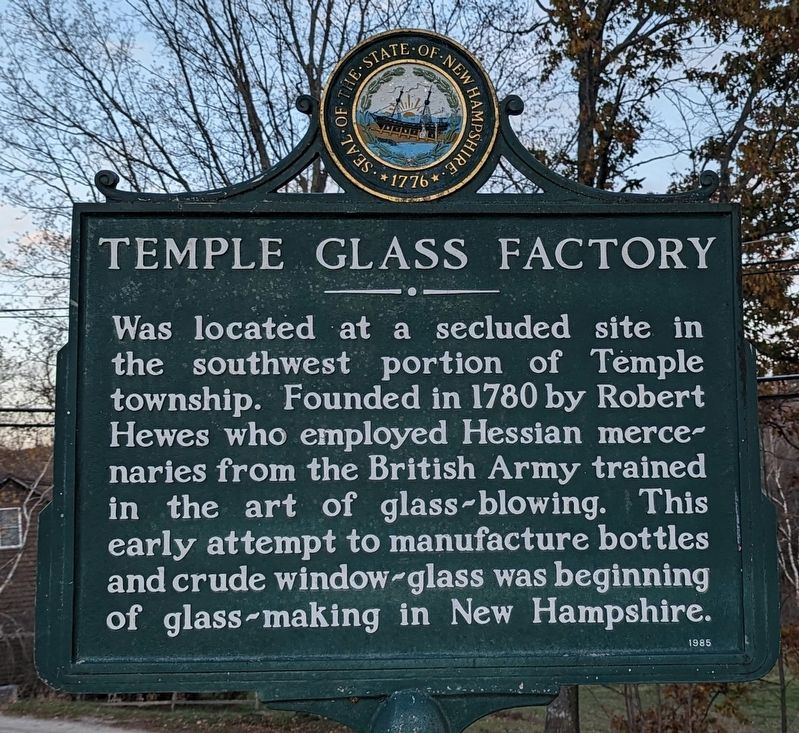 Temple Glass Factory Marker image. Click for full size.