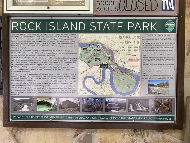 Rock Island State Park Marker. Click for full size. Rock Island State Park Marker image. Click for full size.