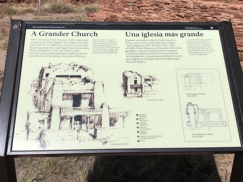 A Grander Church/Una iglesia m�s grande Marker image. Click for full size.