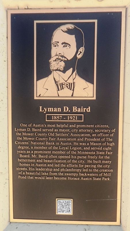 Lyman D. Baird Marker. Click for full size. Lyman D. Baird Marker image. Click for full size.