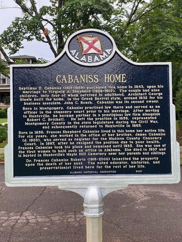 Cabaniss Home / Dr. Francis Cabaniss Roberts (1916-2000) Marker image. Click for full size.