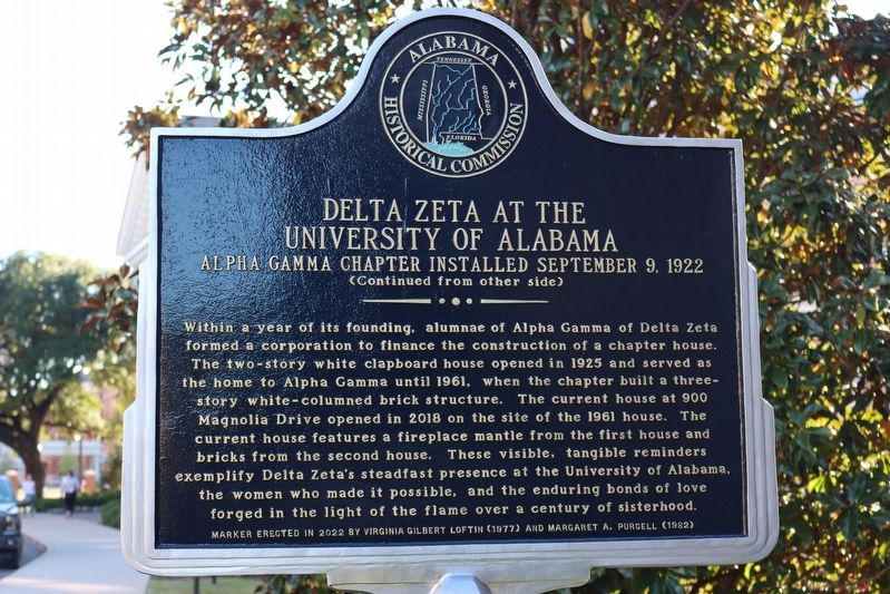 Delta Zeta at the University of Alabama Marker image. Click for full size.