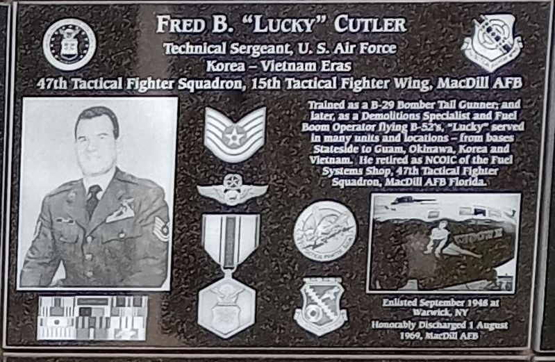 Fred B. "Lucky" Cutler Marker. Click for full size. Fred B. "Lucky" Cutler Marker image. Click for full size.