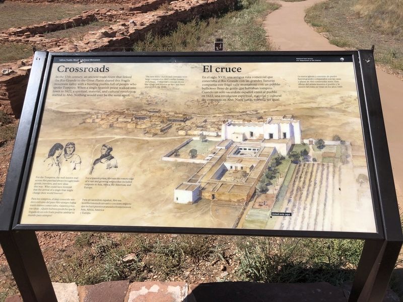 Crossroads/El cruce Marker image. Click for full size.