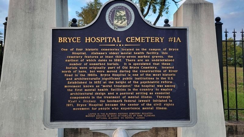 Bryce Hospital Cemetery #1A Marker. Click for full size. Bryce Hospital Cemetery #1A Marker image. Click for full size.