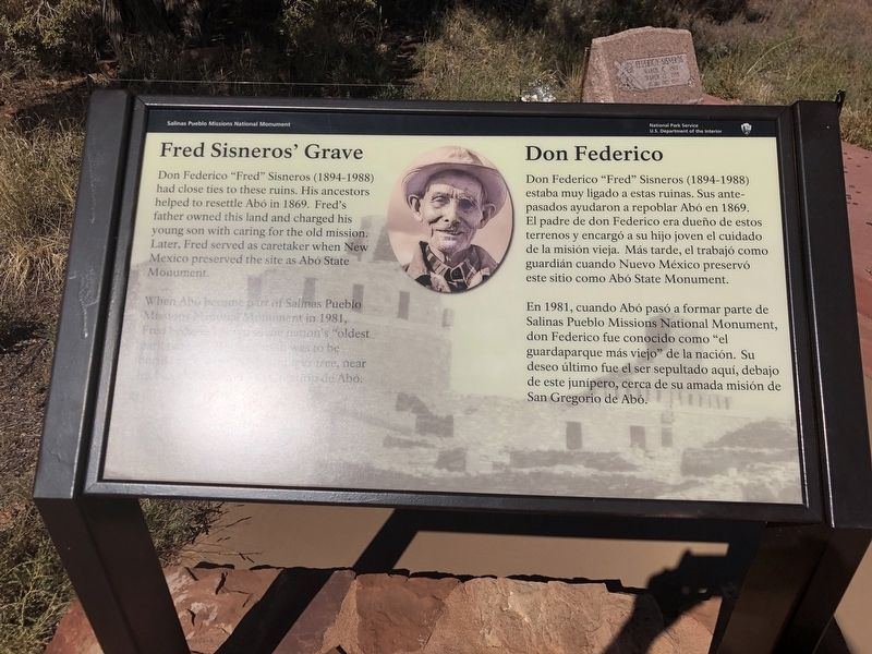 Fred Sisneros' Grave/Don Federico Marker image. Click for full size.