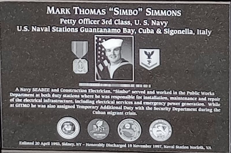Mark Thomas "Simbo" Simmons Marker image. Click for full size.