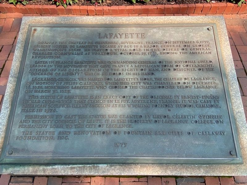 Lafayette Marker. Click for full size. Lafayette Marker image. Click for full size.
