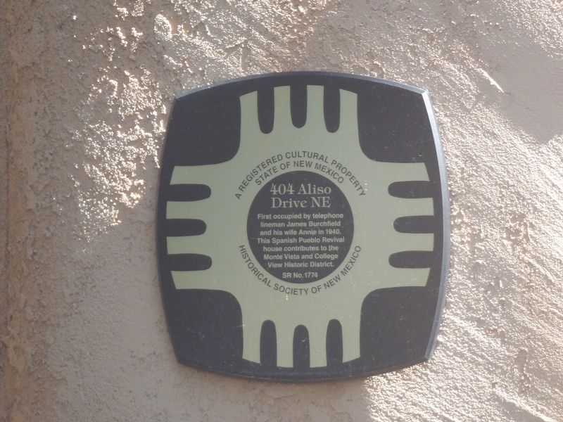 404 Aliso Drive NE Marker image. Click for full size.