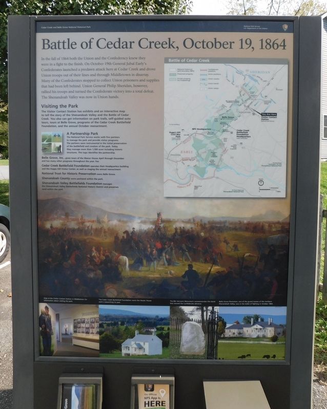 The Shenandoah Valley / Battle of Cedar Creek, October 19, 1864 Marker image. Click for full size.