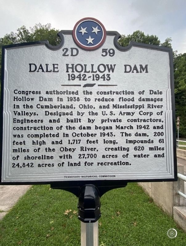 Dale Hollow Dam side of the Marker. Click for full size. Dale Hollow Dam side of the Marker image. Click for full size.