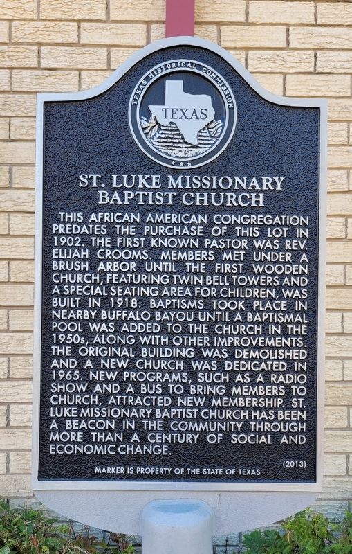 St. Luke Missionary Baptist Church Marker image. Click for full size.