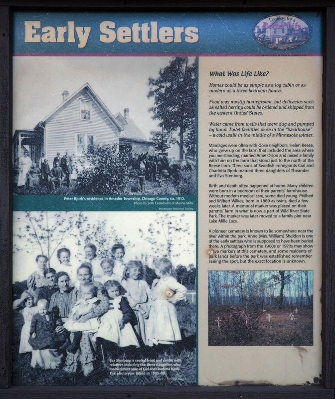 Early Settlers Marker panel 2 image, Touch for more information